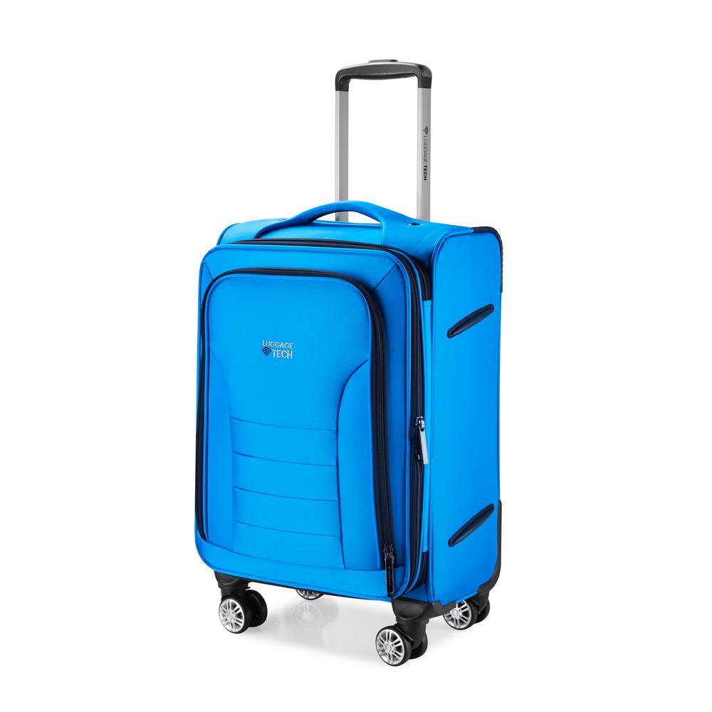 bright blue suitcase