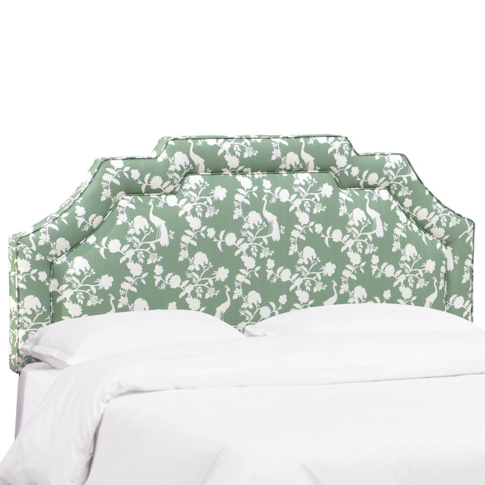 Skyline Furniture Pea Silhouette Green King Notched Border Skyline Furniture Pea Silhouette Green King Notched Border Headboard