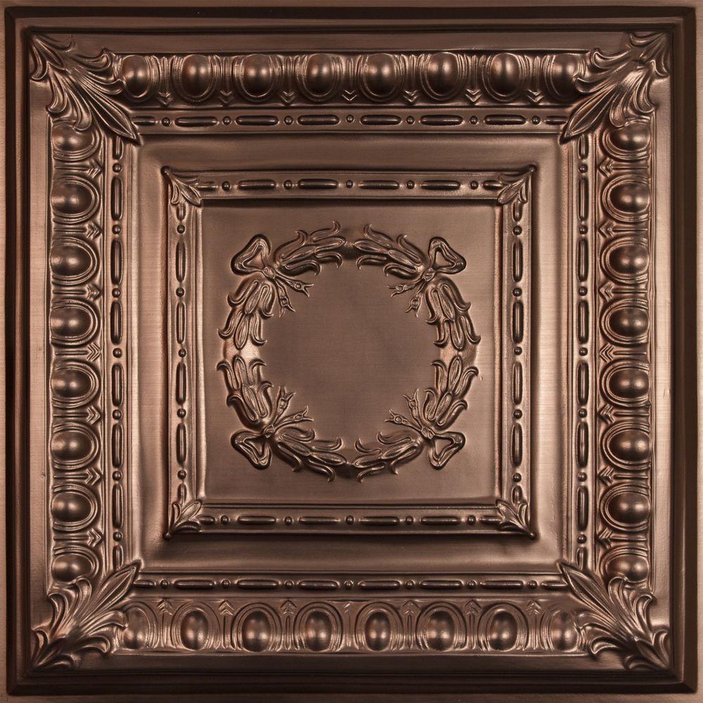 Ceilume Empire Faux Bronze 2 Ft X 2 Ft Lay In Or Glue Up Ceiling Panel Case Of 6