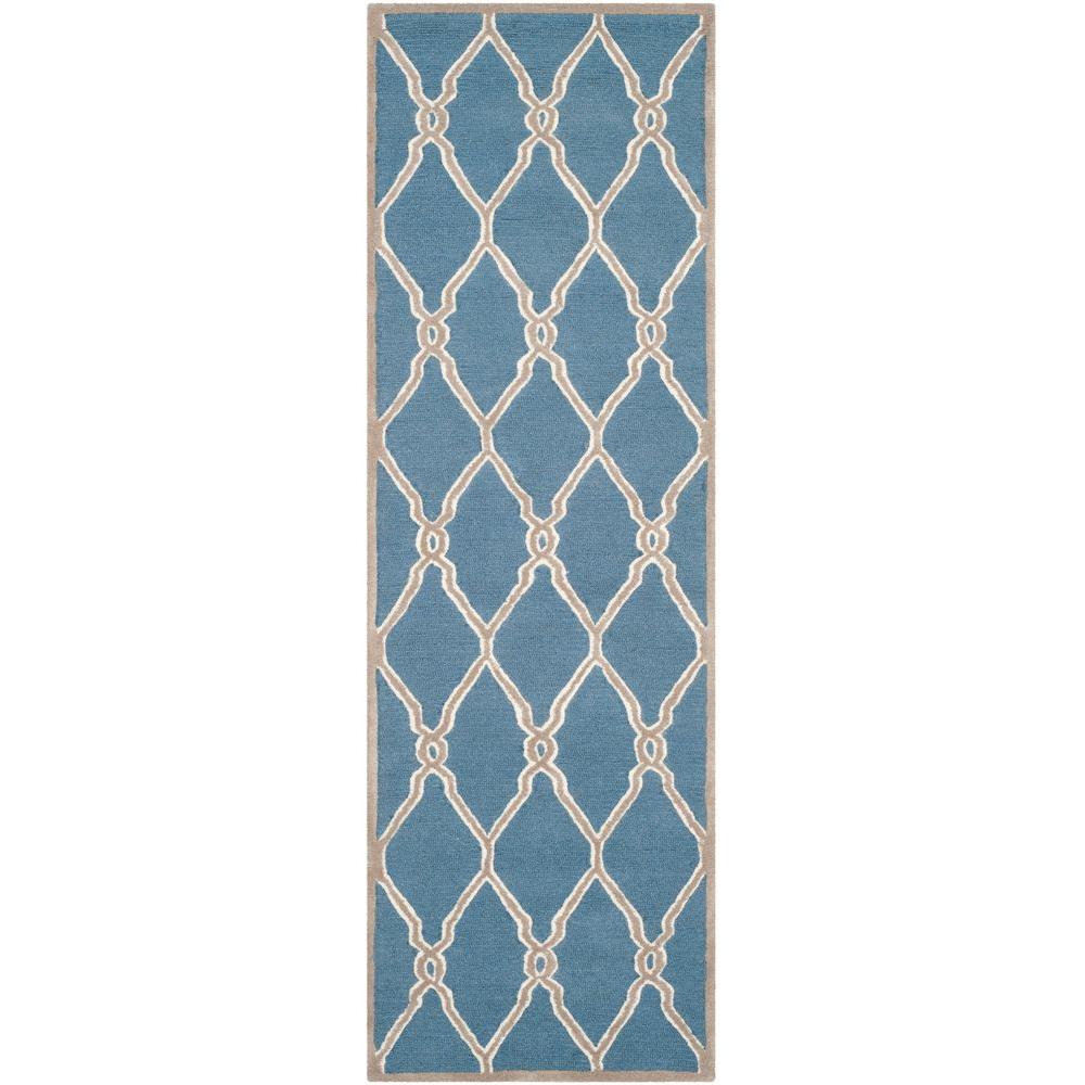 Safavieh Cambridge Navy/Ivory 2 ft. 6 in. x 8 ft. RunnerCAM352M28