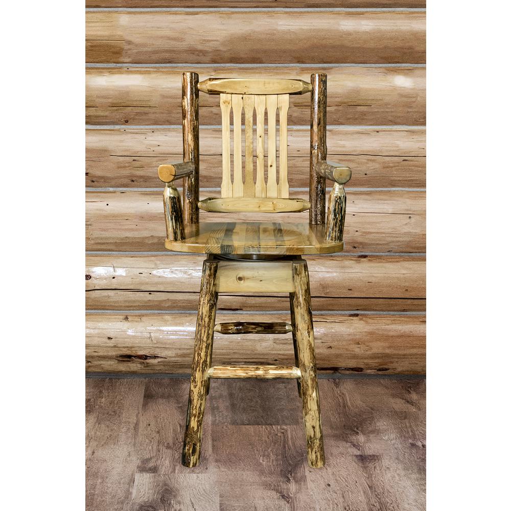 Montana Woodworks Glacier Country 30 inch Medium Brown Puritan Pine Swivel Bar Stool