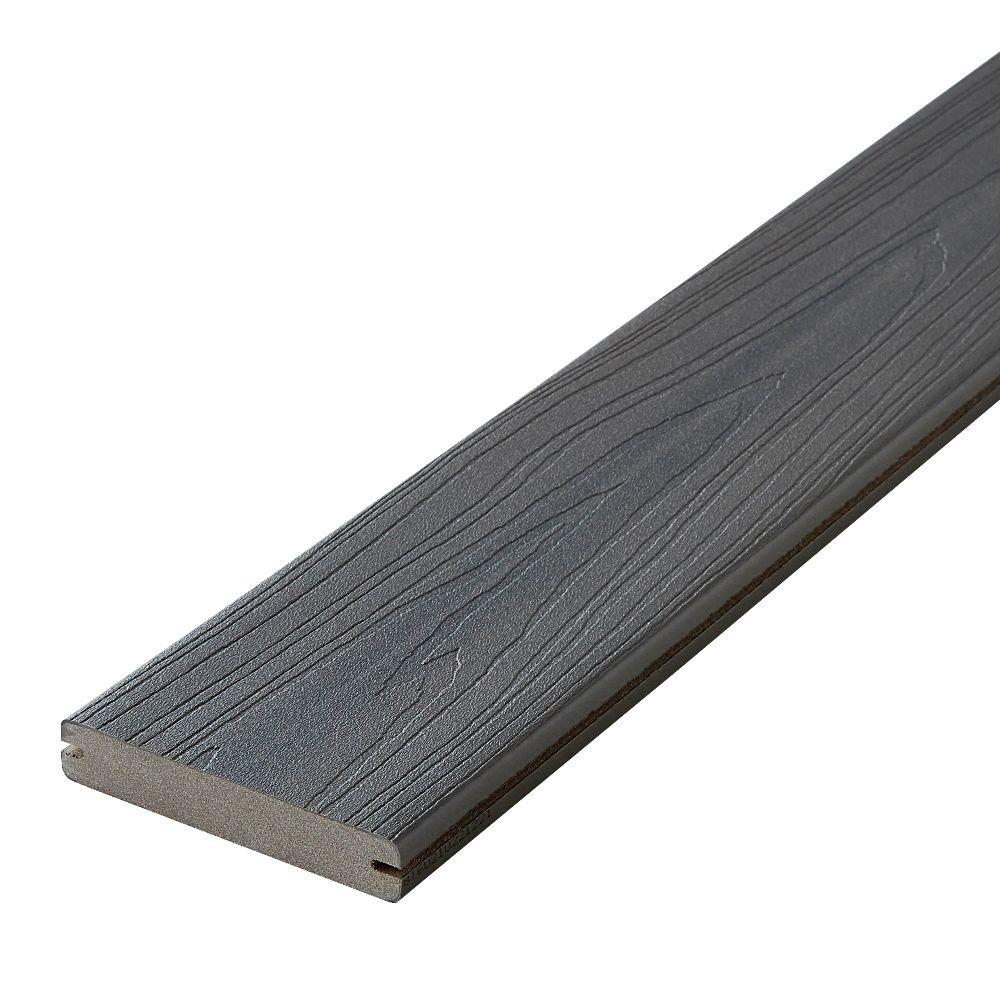 Veranda 1 in. x 5-1/4 in. x 16 ft. Brown Square Edge Capped ...