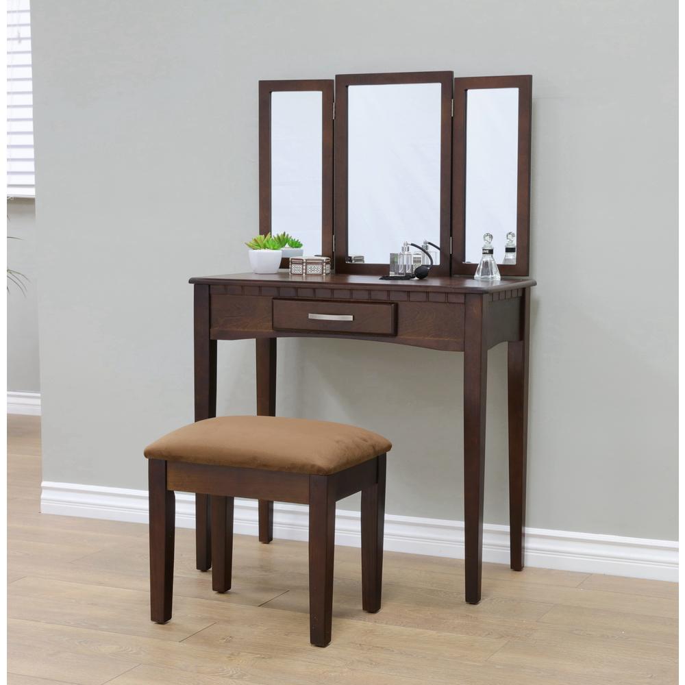 Homecraft Furniture 3 Piece Espresso Vanity Set Mh206 The