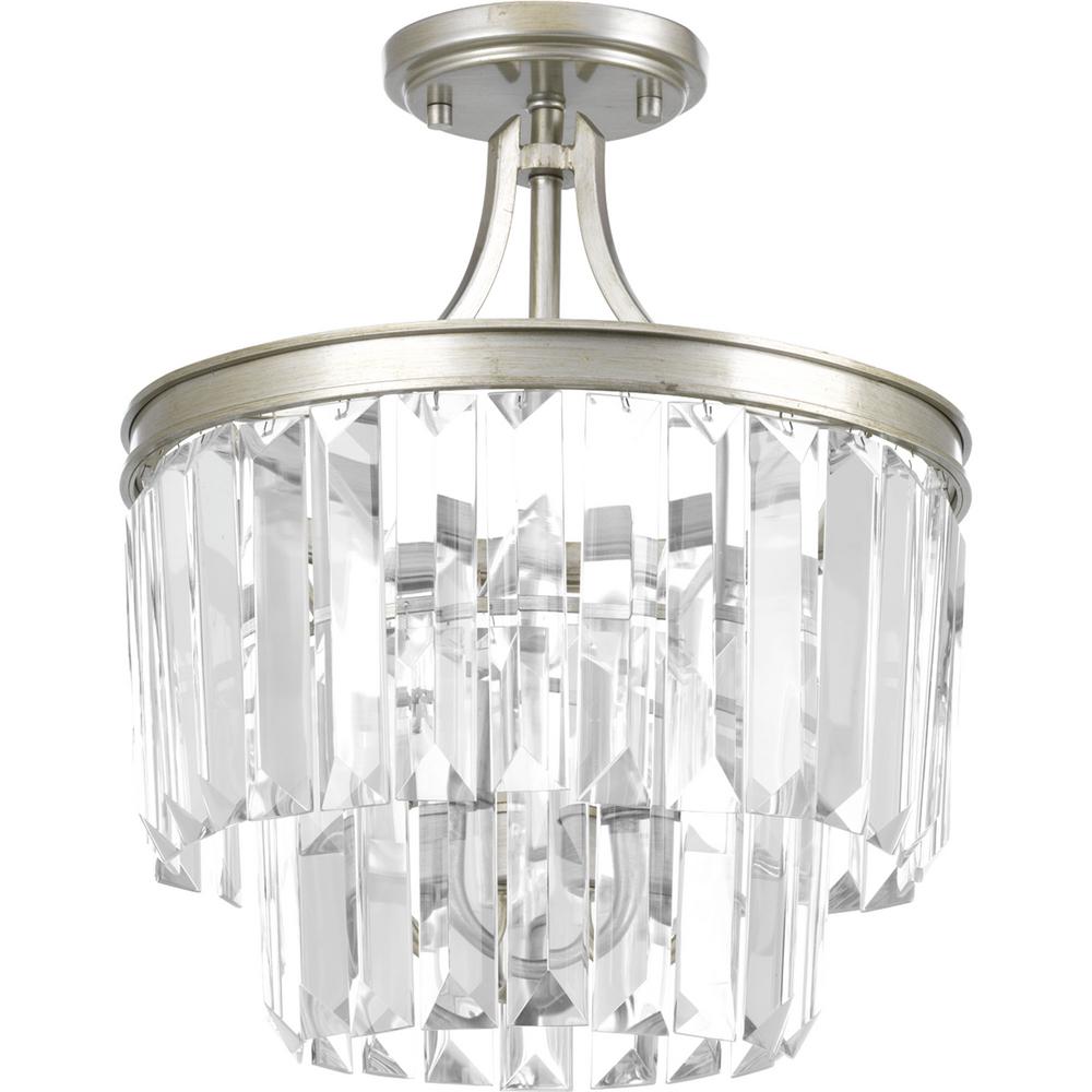 Progress Lighting Glimmer Collection 3 Light Silver Ridge Semi Progress Lighting Glimmer Collection 3 Light Silver Ridge Semi Flushmount