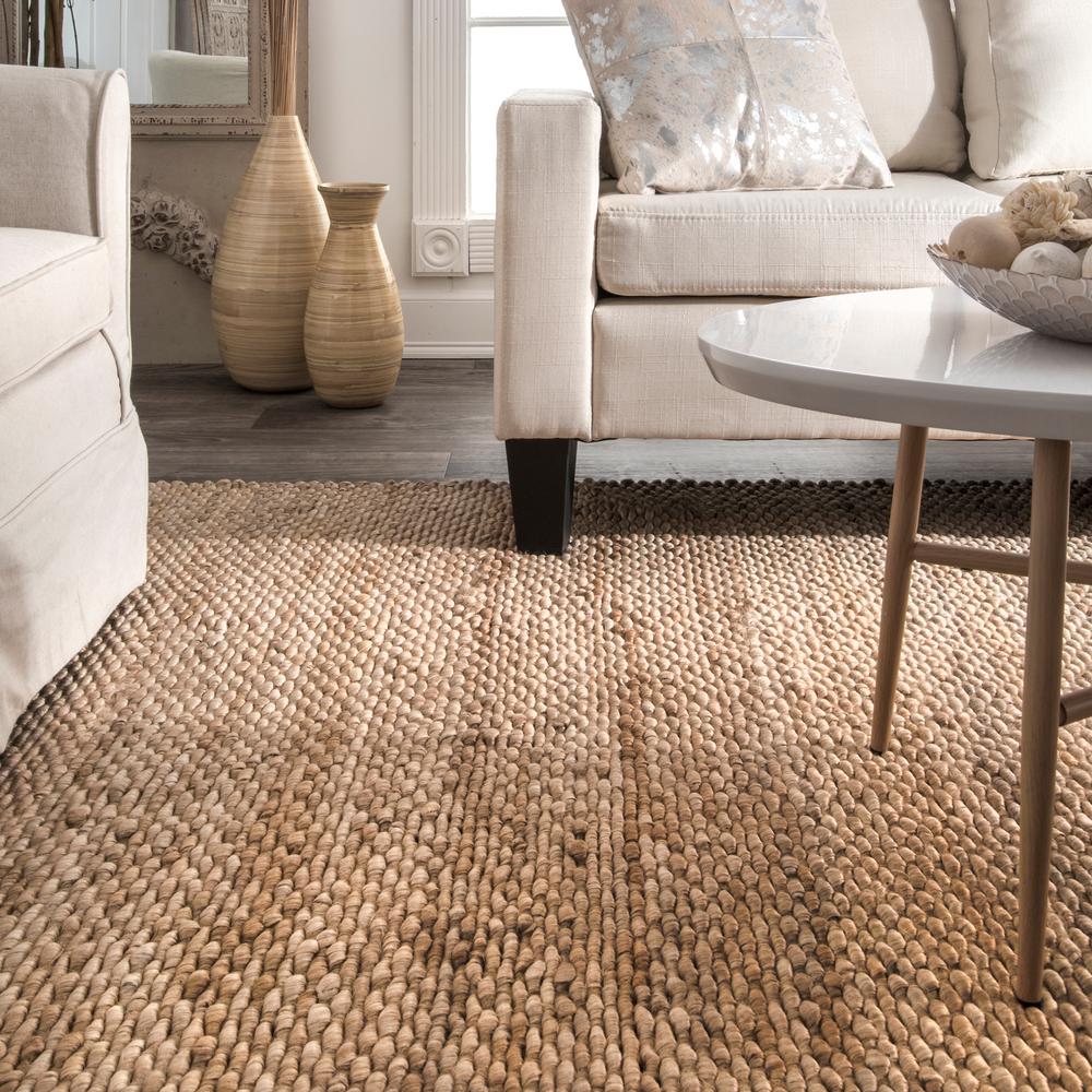 Nuloom Hailey Farmhouse Solid Jute Tan 6 Ft X 9 Area Rug