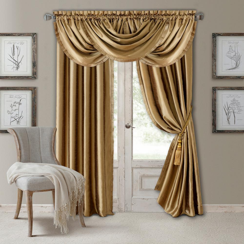 Elrene Versailles Faux Silk Blackout Window Curtain ...