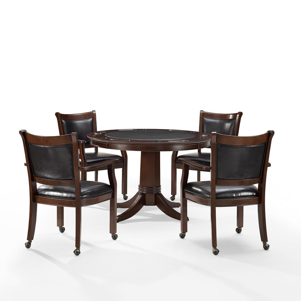 Reynolds 5 Piece Rustic Mahogany Game Table Set Reynolds 5 Piece Rustic Mahogany Game Table Set
