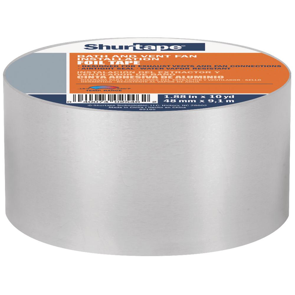 Shurtape 1 88 In X 10 Yds Aluminum Foil Repair Tape 241588 The Home Depot