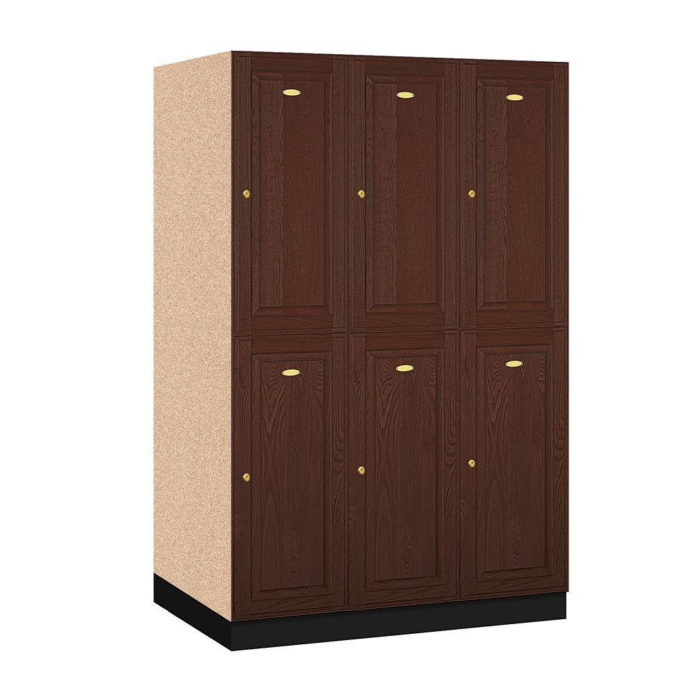 Free Standing Cabinets Wood Lockers Storage Organization D 6 Compartments Solid Oak Executive Wood Locker