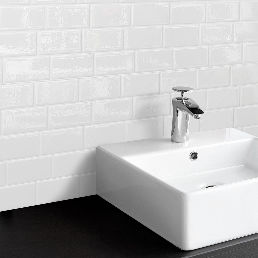 Smart Tiles Metro Blanco 11.56 inch W x 8.38 inch H White Peel and Stick... by Smart Tiles
