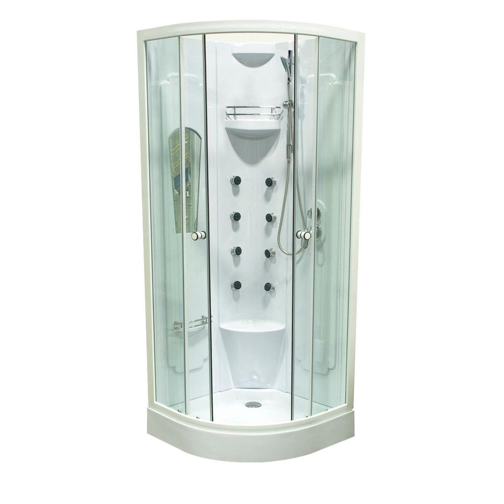 Dreamwerks Corner 31.5 in. D x 31.5 in. W x 84.7 in. H Shower Kit in