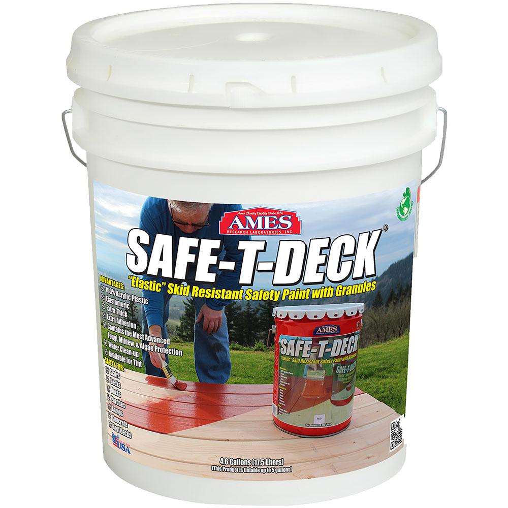 Ames Safe T Deck 5 Gal Brown Slip Resistant Waterproof Deck Coating   Brown Ames Deck Paint Restoration Sd5bn 64 1000 