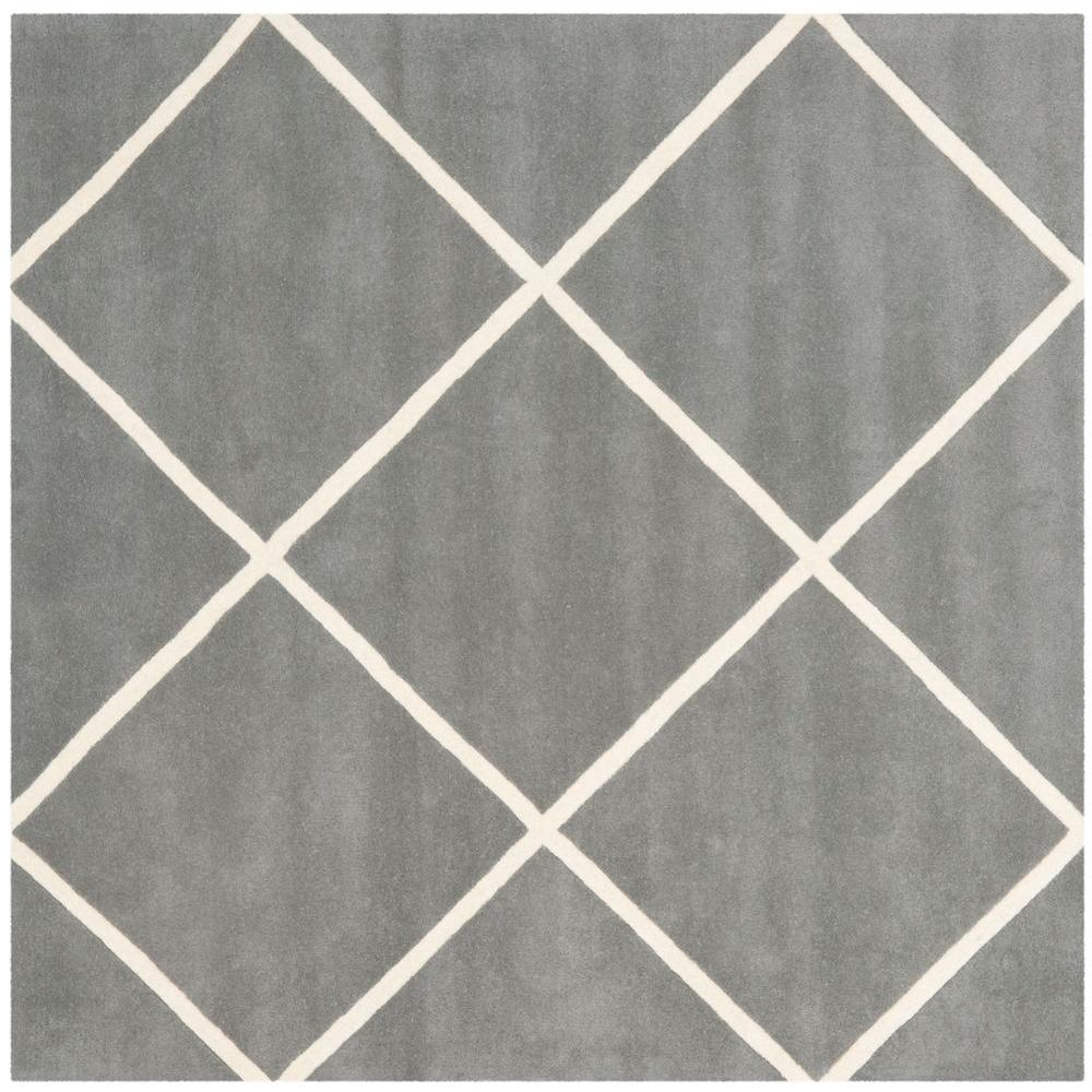 Safavieh Ham Dark Grey Ivory 7 Ft X Square Area Rug