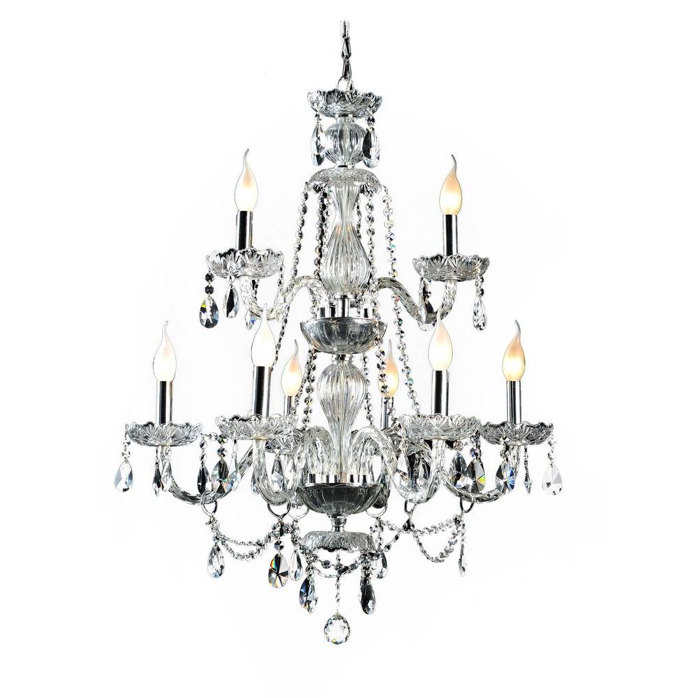 Decor Living 9Light Crystal and Chrome Chandelier10499415