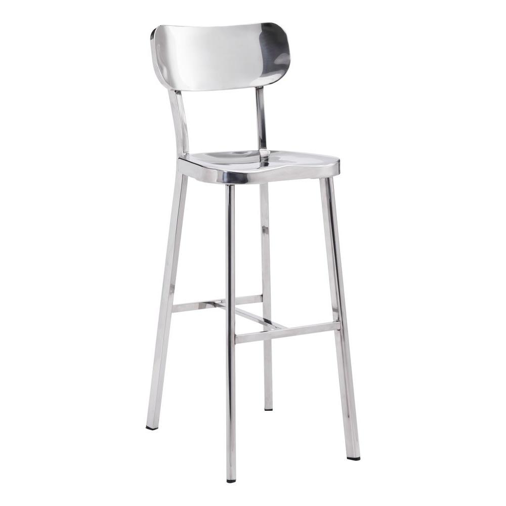 Stainless Steel Bar Stool polished stainless steel bar stool 100303 the home depot