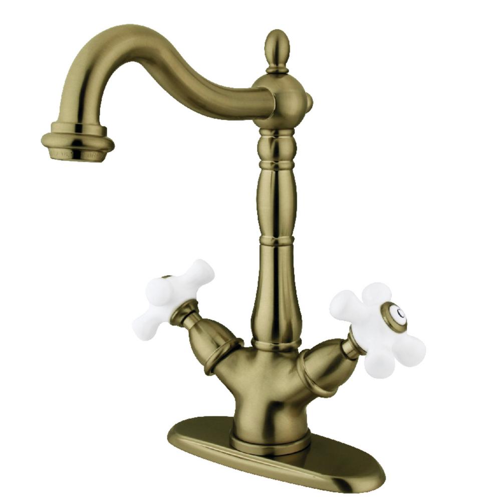 Kingston Br Heritage Single Hole 2 Handle Bathroom Faucet In Single Hole 2 Handle Bathroom Faucet