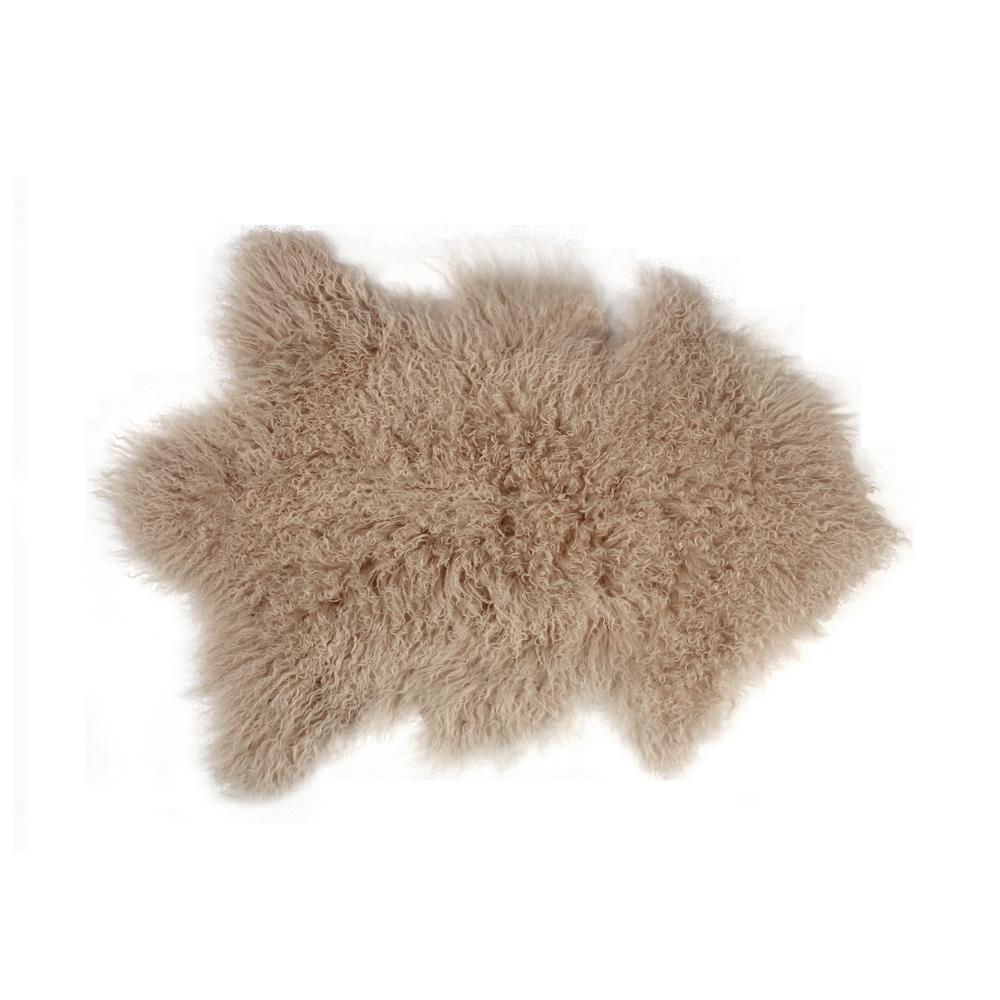 Rockwall Tan 2 Ft X 3 Mongolian Sheepskin Faux Fur Single Rockwall Tan 2 Ft X 3 Mongolian Sheepskin Faux Fur Single Indoor Rug