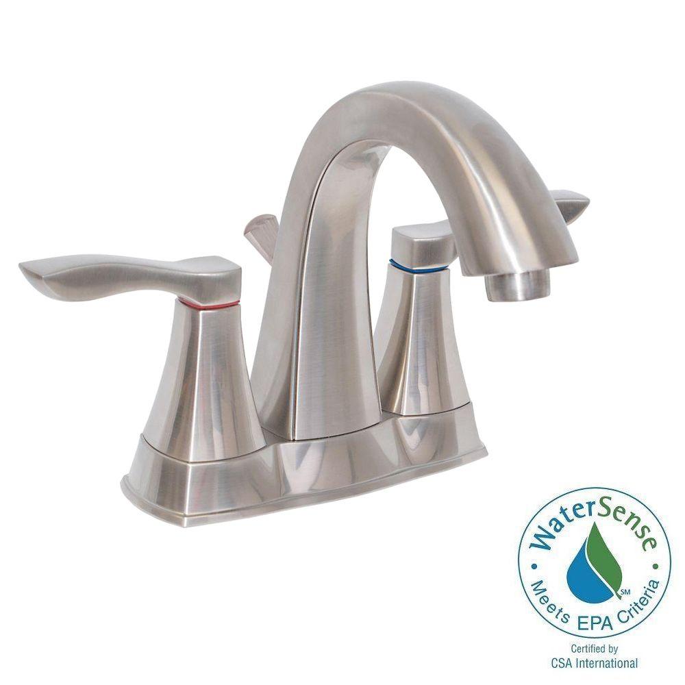 EZFLO 4 in. Centerset 2Handle Bathroom Faucet in Brushed Nickel10395