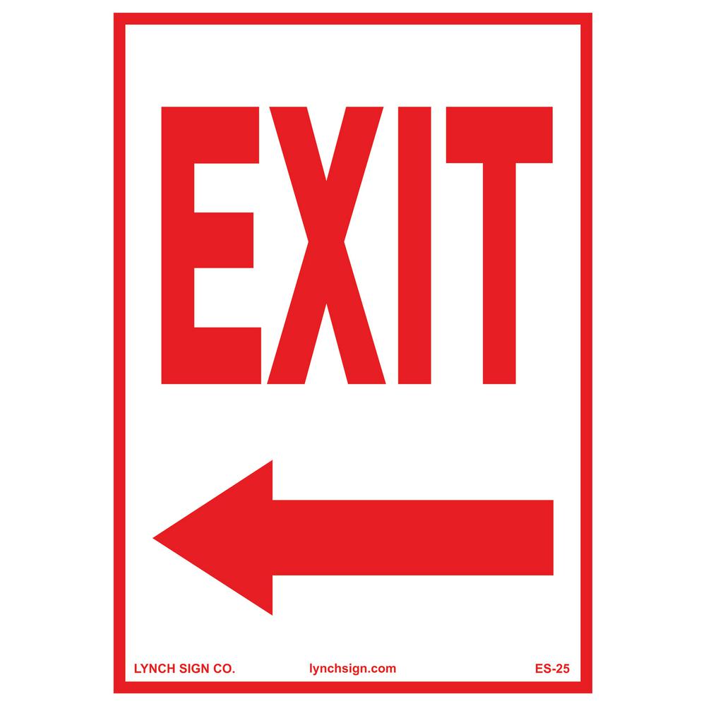 Unbranded 10 in. x 14 in. Exit Arrow Left Sign Printed on More Durable ...