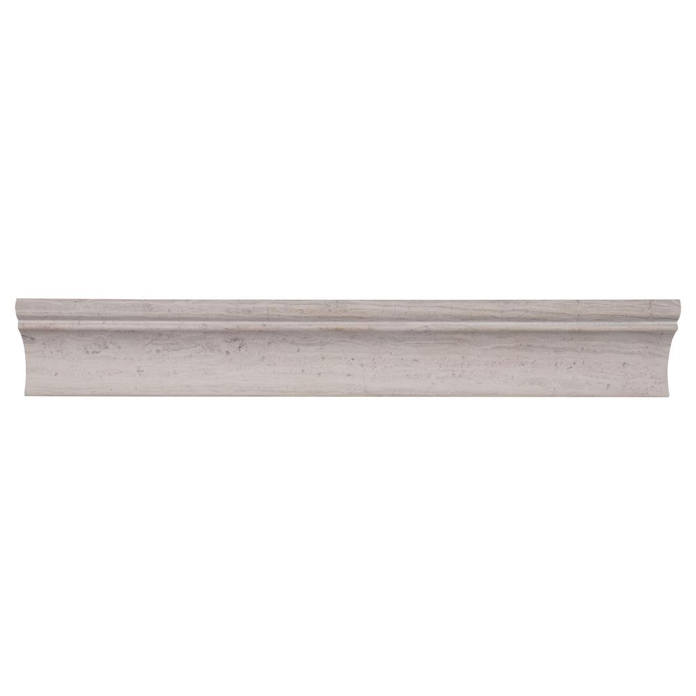 Msi White Oak Cornice Molding 2 In X 12 In Honed Marble Wall