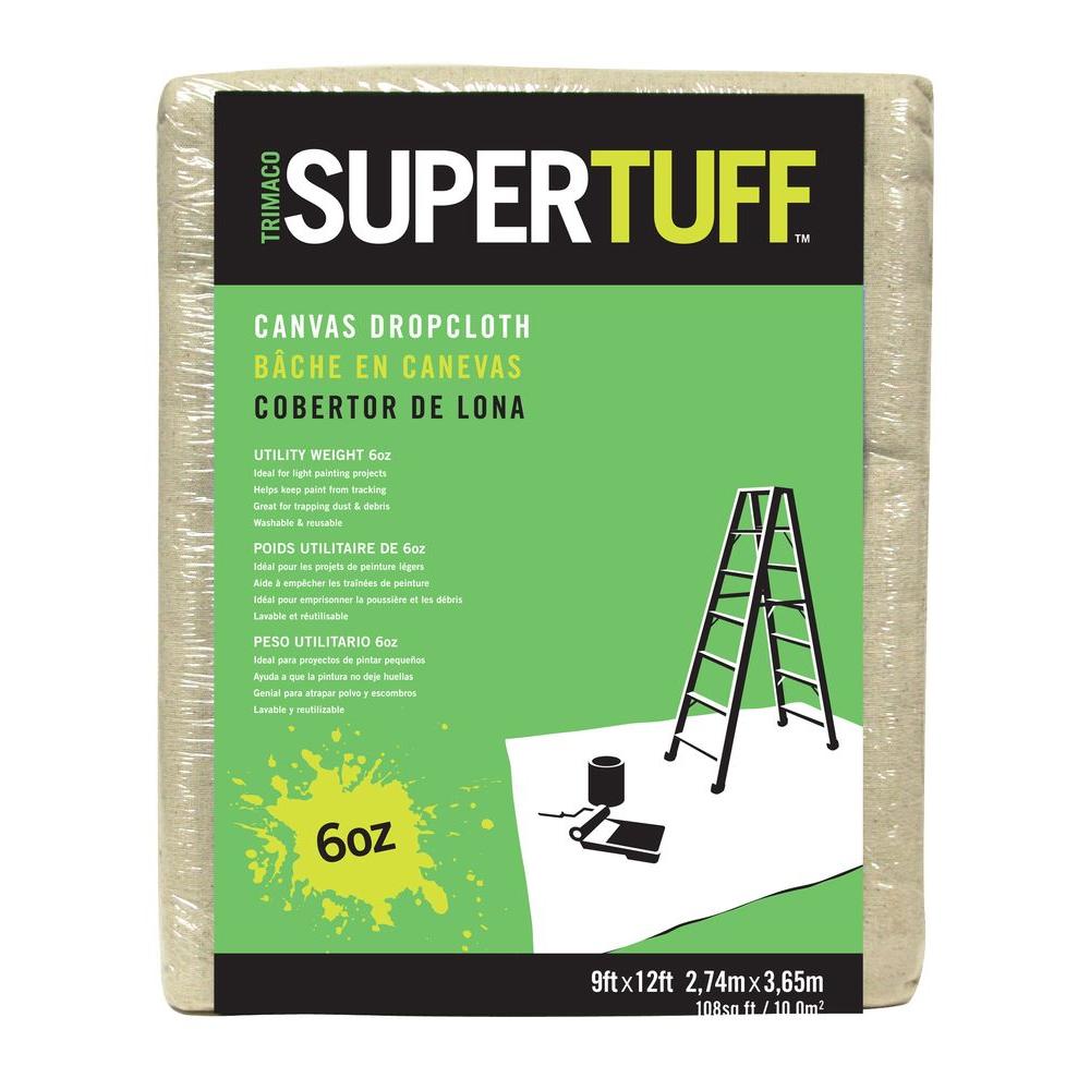 Everbilt 9 ft. x 12 ft. 10 oz. Canvas Drop Cloth-51821/4HD - The ...