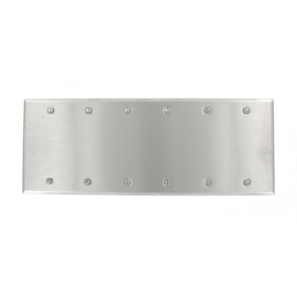 Leviton Stainless Steel 6 Gang Blank Plate Wall 1 Pack 84066 40 The Home Depot - Leviton Stainless Steel Blank Wall Plate Leviton Stainless Steel 6 Gang Blank Plate Wall 1 Pack 84066 40 The Home Depot - Leviton Stainless Steel Blank Wall Plate