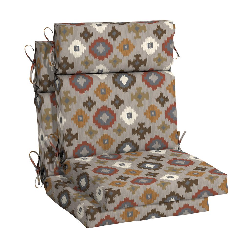 Hampton Bay 21.5 in. x 24 in. Charleston Stripe High Back Outdoor Chair