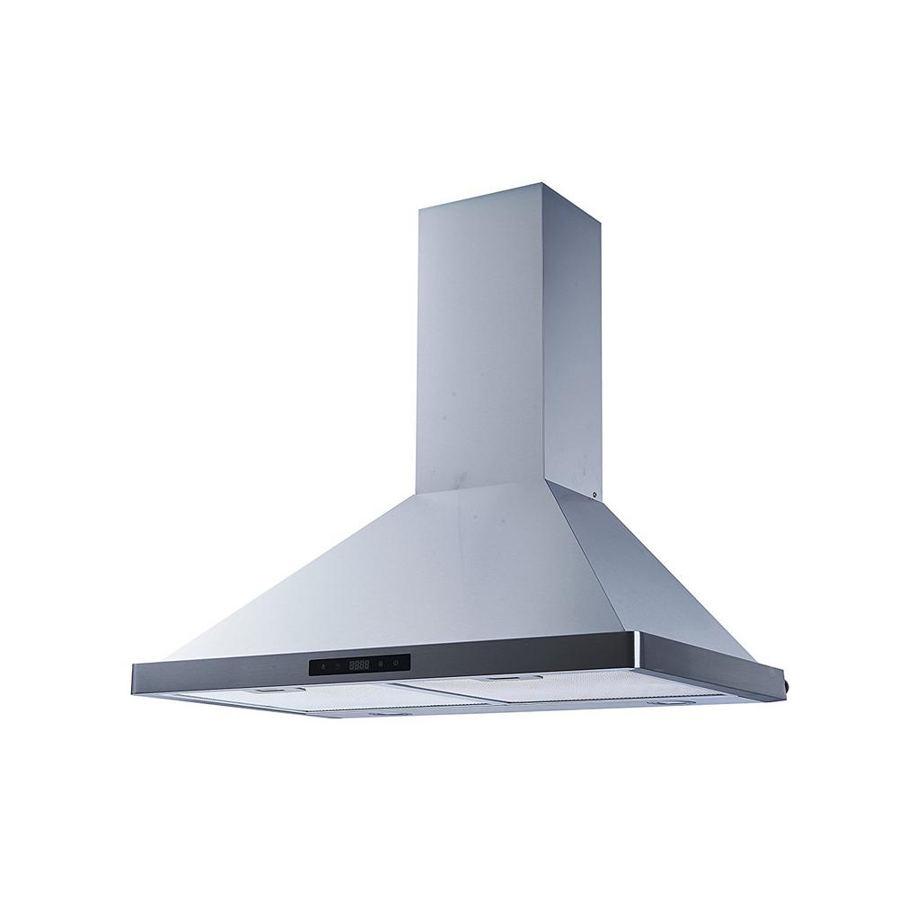Winflo 30 In 520 Cfm Convertible Wall Mount Range Hood In Stainless Steel With Mesh Filters And Touch Sensor Control Wr003b30 The Home Depot