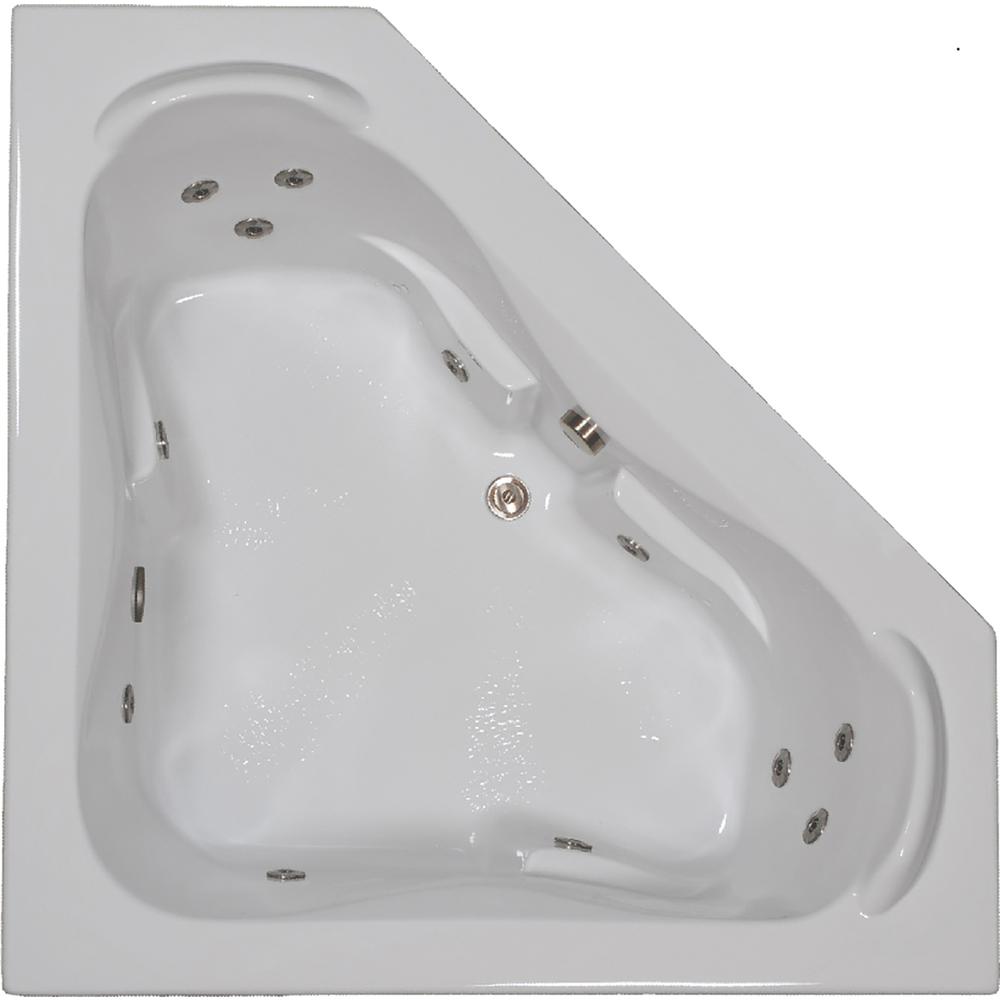 Comfortflo 60 in. Acrylic Corner Drop-in Whirlpool Bathtub ...