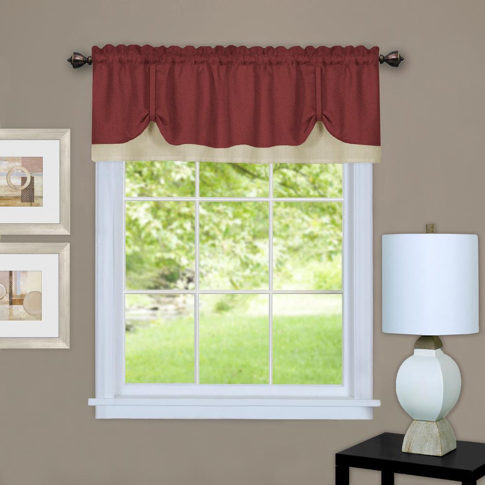 ACHIM Darcy 14 in. L Polyester Window Curtain Valance in Marsala/TanDRVL14MT12 The Home Depot