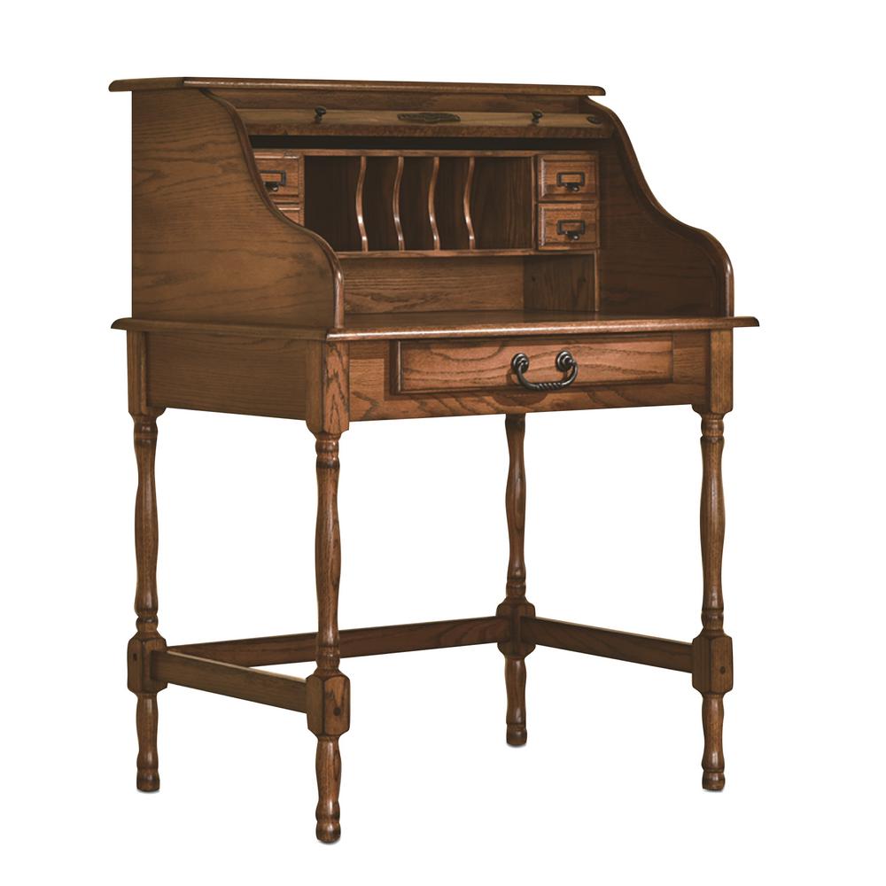 Chelsea Home Furniture Mylan Harvest 54 In Oak Desk With Roll Top