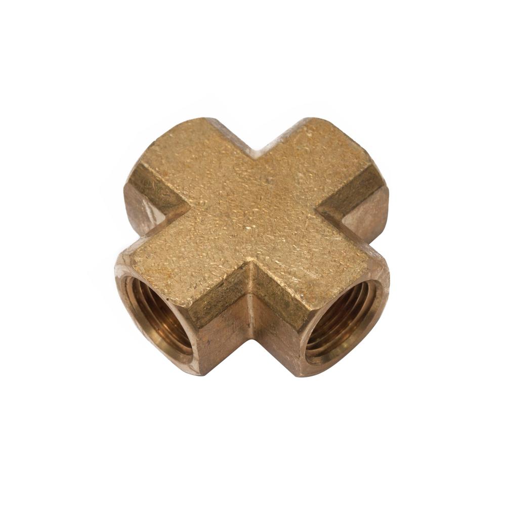 Ltwfitting 38 In Fip Brass 4 Way Cross Fitting 2 Pack Hf316602 The Home Depot 