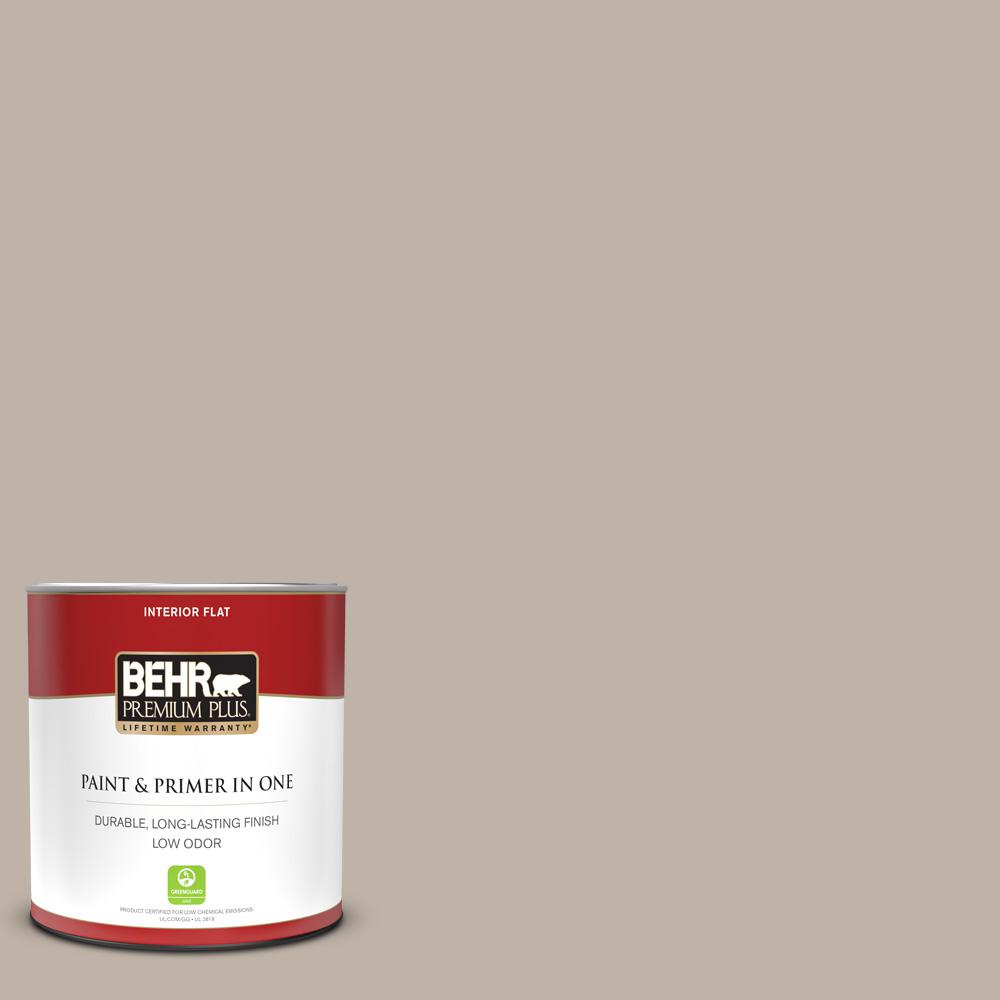 Behr Premium Plus 1 Qt N220 3 Smokestack Flat Low Odor Interior Paint And Primer In One 140004 The Home Depot