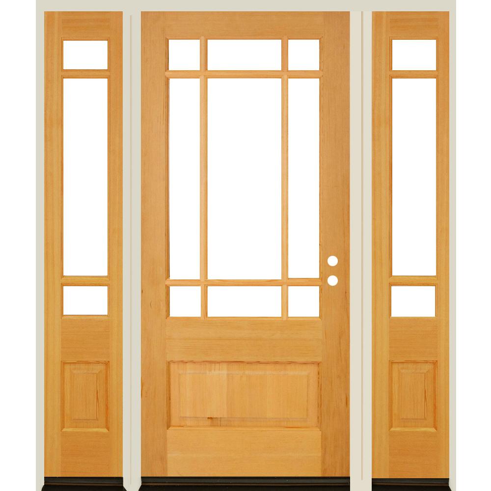 Krosswood Doors 36 in. x 80 in. 3/4 PrairieLite Clear Stain Left Hand
