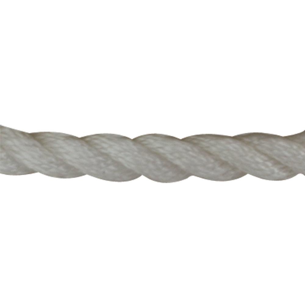3//4/" X150/' White Twisted Three Braided Nylon Anchor Rope Dockline W//Thimble Boat