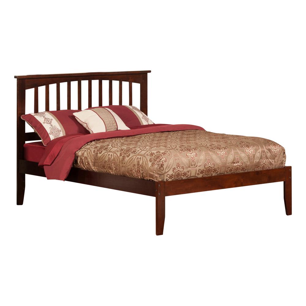 Atlantic Furniture Mission Walnut Full Platform Bed with Open Foot