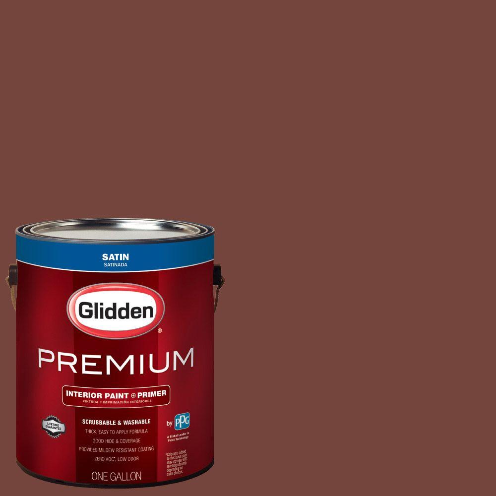 Glidden Premium 1 Gal HDGO13D Old Redwood Satin Interior Paint With glidden-premium-1-gal-hdgo13d-old-redwood-satin-interior-paint-with