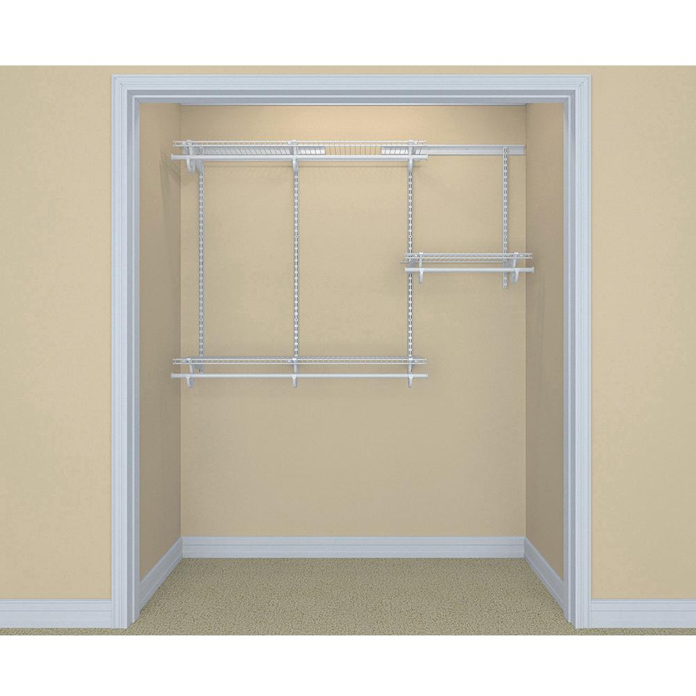 ClosetMaid SuperSlide 5 ft. to 8 ft. Metal White Closet Organizer Kit
