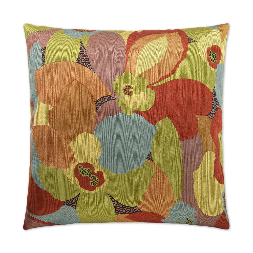 Free Spirit Multicolored Floral Down 24 In X 24 In Throw Pillow