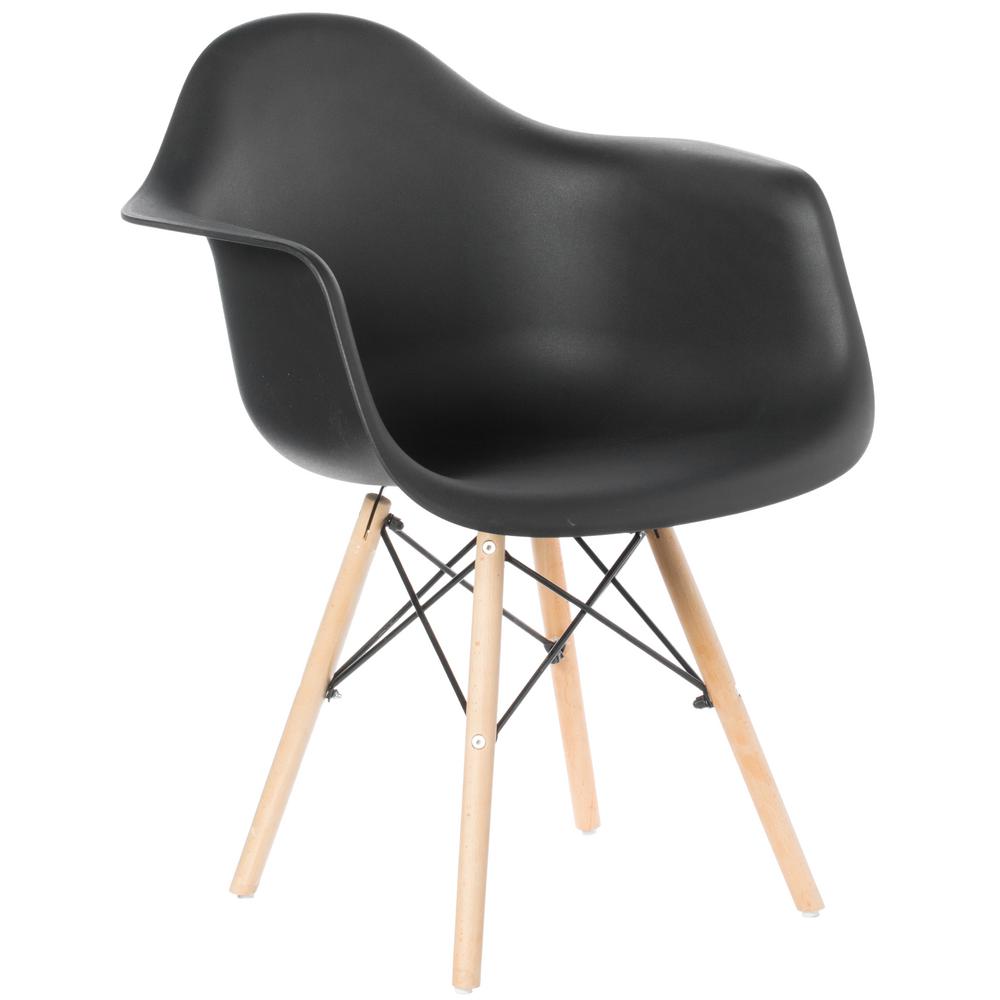 armen living lcsuchwach summer chair in charcoal fabric and walnut wood finish