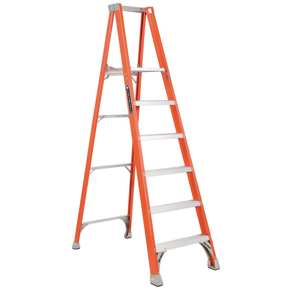 Werner 8 ft. Fiberglass Platform Step Ladder with 375 lb. Load Capacity ...