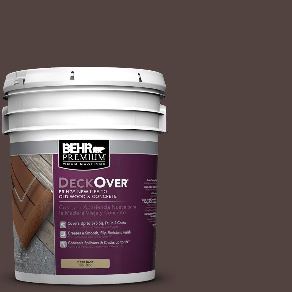 Behr Premium Deckover 5 Gal Pfc 25 Dark Walnut Solid Color Pfc 25 Dark Walnut Solid Color Exterior Wood