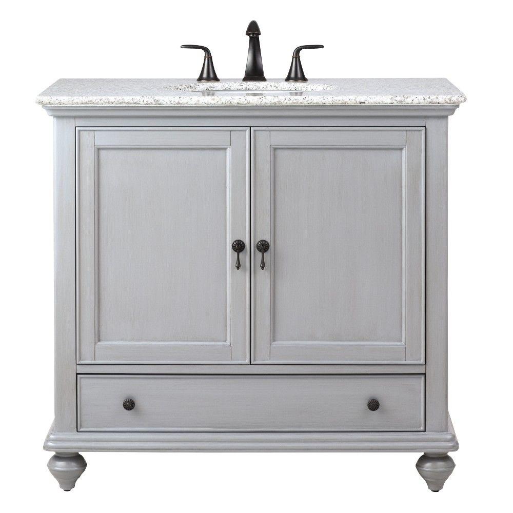 35 37 In Gray Bathroom Vanities Bath The Home Depot Newport 37 In W X 21 1 2 D Bath Vanity