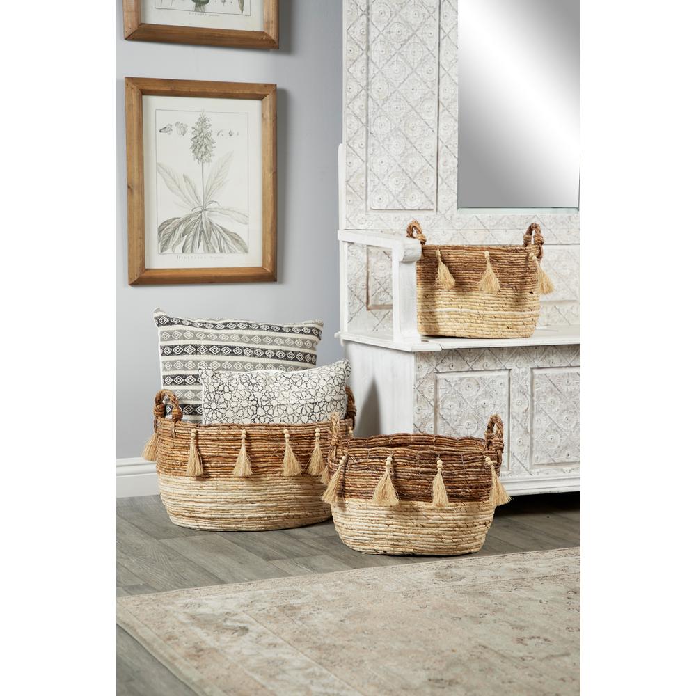 wood and basket storage