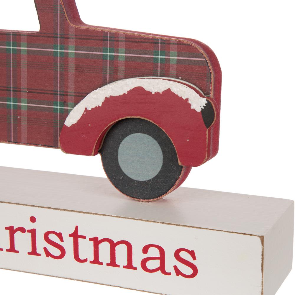 Glitzhome 12 81 In L Multi Color Wooden Metal Red Truck Table