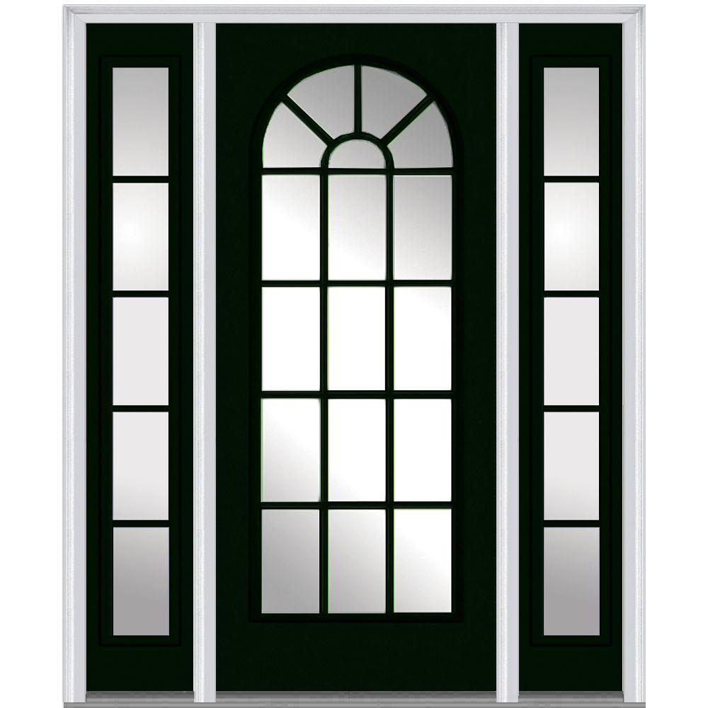 Mmi Door 60 In X 80 Classic Right Hand Full Lite Round Top Mmi Door 60 In X 80 Classic Right Hand Full Lite Round Top Clear Painted Fiberglass Smooth Prehung Front With Sidelites Z009277r The Home Depot