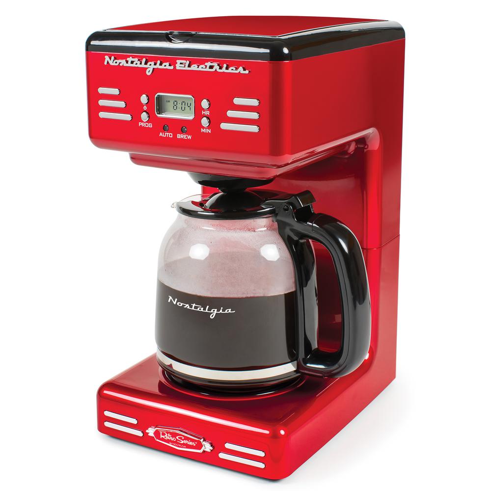 red coffee maker