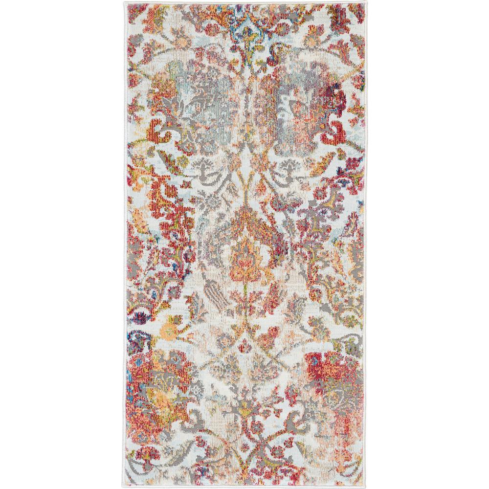 Nourison Global Vintage White And Orange 2 Ft X 4 French Country Area Rug