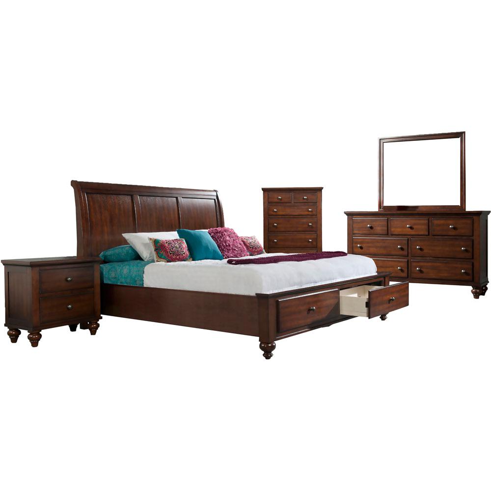 Cambridge Newport Storage 5 Piece Cherry King Bed Dresser Mirror Cambridge Newport Storage 5 Piece Cherry King Bed Dresser Mirror Chest Nightstand Bedroom Suite 98110a5k1 Ch The Home Depot
