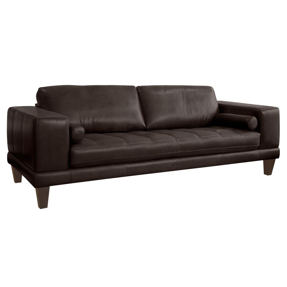 Armen Living Armen Living Genuine Espresso Leather Contemporary